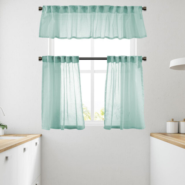 Solid Colour Kitchen Curtain
