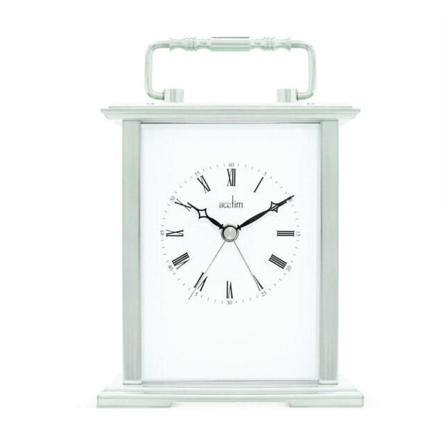 Acctim Gainsborough Mantel Clock Quartz Polished Metal Carriage Clock Energy Efficient Movement