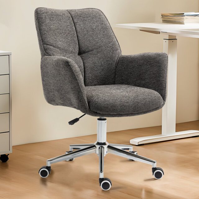Soft Chenille Office Chair Adjustable Height Task Chair Swivel Desk Chair