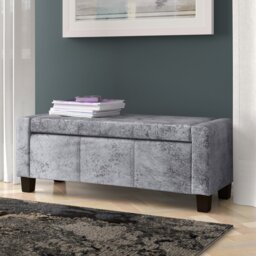 Velvet Upholstered Storage Bench