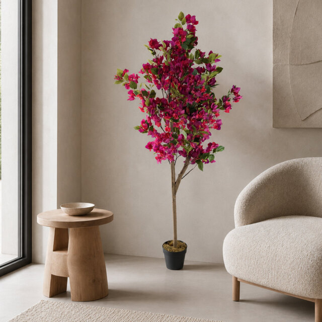 Faux Blossom Plant in Pot Liner