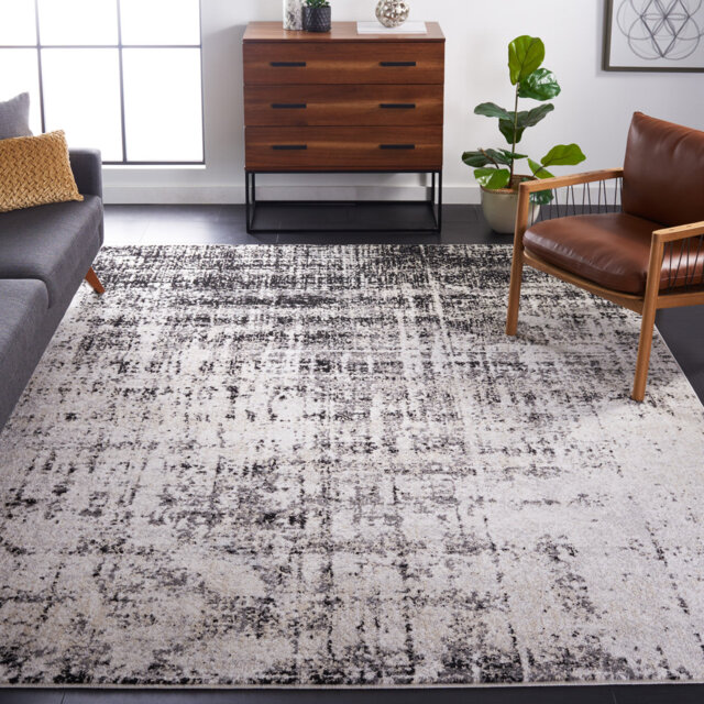 Alaric Looped/Hooked Silver/Beige Rug