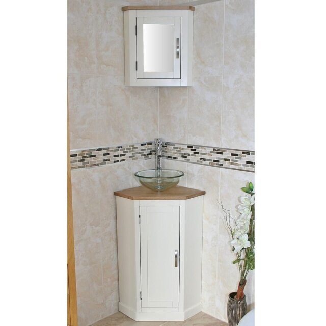 Crampton 390mm Single Bathroom Vanity with Vessel Glass Basin