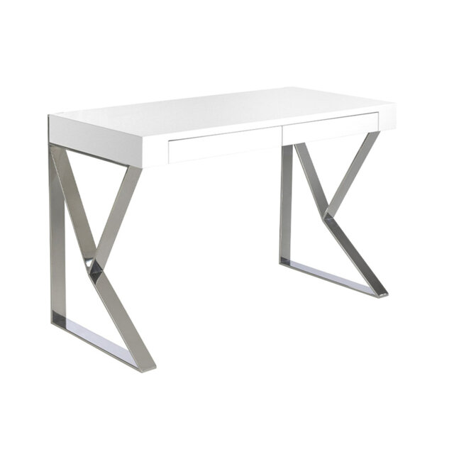 chrome-plated steel desk