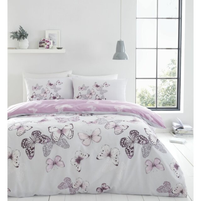 Scatter Butterfly Reversible Duvet Cover Set with Pillowcases