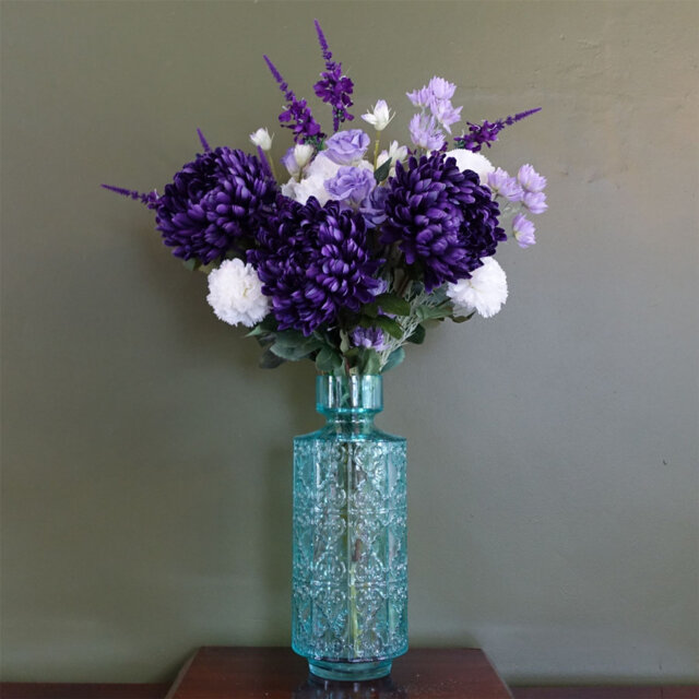 Glass Vase Tall Turquoise Glass Vase 40cm Rosdorf Park