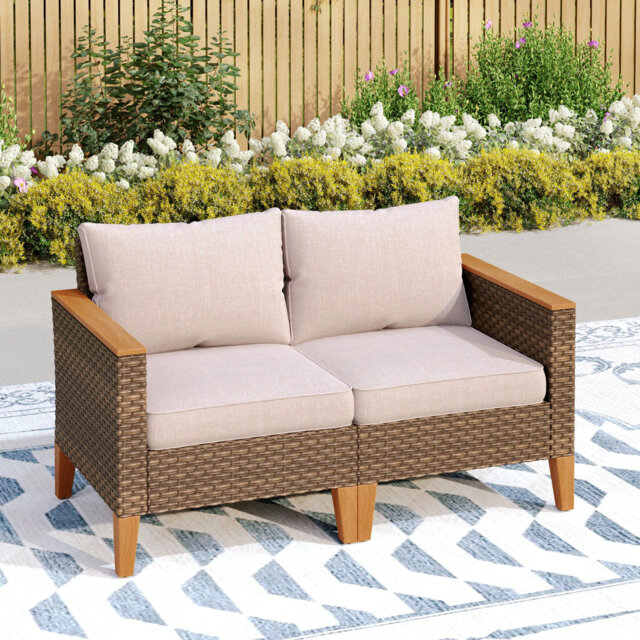 Premium All-Weather Wicker Outdoor Loveseat
