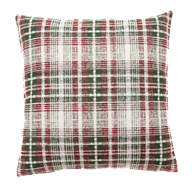 Winter Plaid Woven Cushion with Fibre Filler