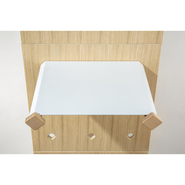 Burnhill White Accent Large Shelf with Adjustable Shelves Pegboard Wall Organizer