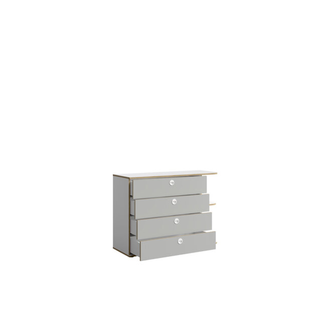 PINIO 27 - CHEST OF DRAWERS (4 PIECES) PB0010-WHITE PU1206-GRAY NEW YORK 27-FSC B