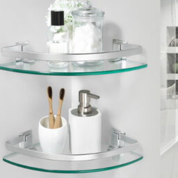 Aluminum Drill / Screw Bathroom Shelves