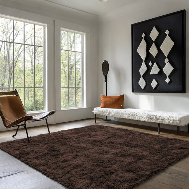 Deep Pile Fluffy Shaggy Area Rug for Indoor/Outdoor Use