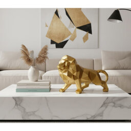 "6.3"" Black Lion Figurine - Modern Home Decor Gift for Men"