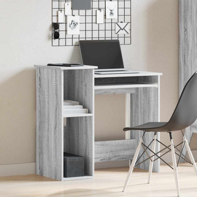 Latitude Run Desk With Shelves Black 84X40x78 Cm Engineered Wood