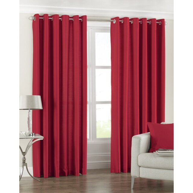 Polyester Semi Sheer Grommet/Eyelet Curtain Pair
