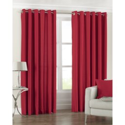 Polyester Semi Sheer Grommet/Eyelet Curtain Pair