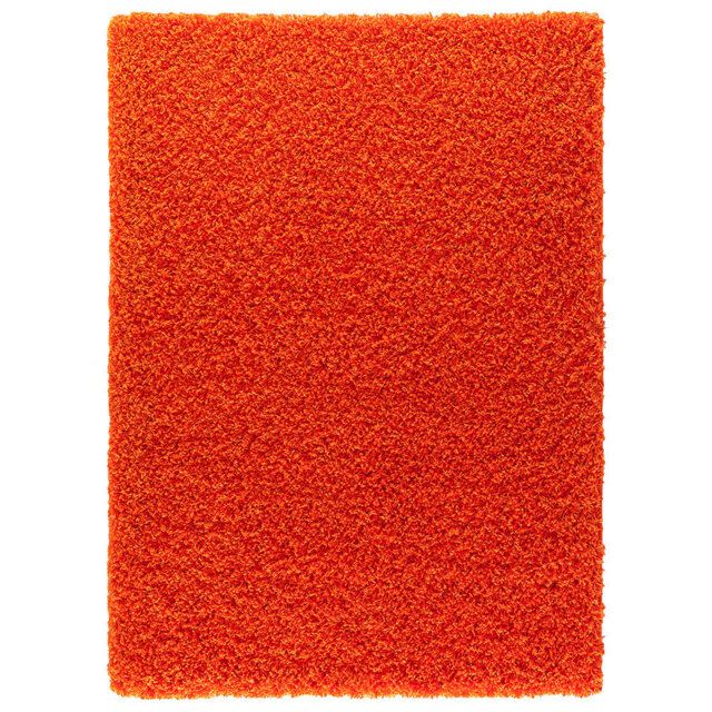 Verona Thick Orange Shaggy Area Rug â Soft Pile, Non-Slip, Durable Polypropylene Carpet for Living Room, Bedroom & Hallway