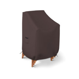 Stackable Chair Cover 18 Oz Waterproof - 100% UV & Weather Resistant PVC Coated Patio Furniture Cover With Air Pockets & Drawstring For Snug Fit