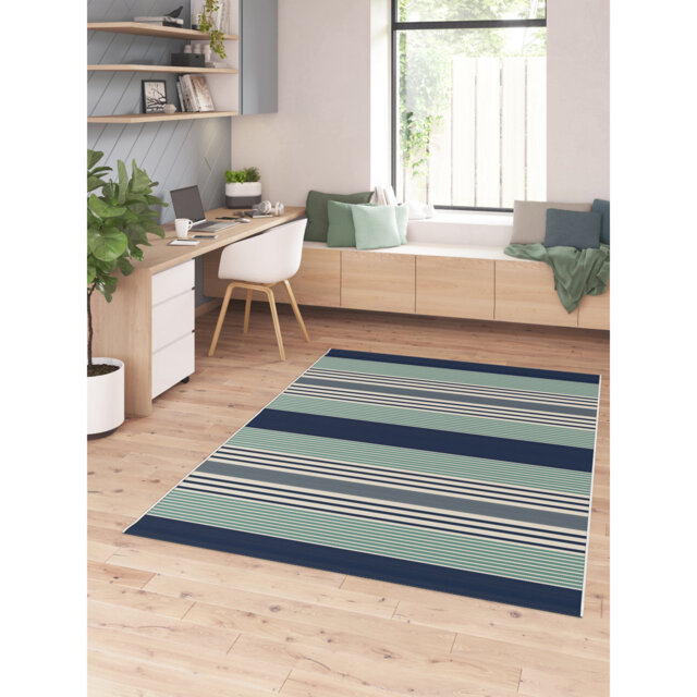 Richmondville Flatweave Cream/Teal/Navy Rug