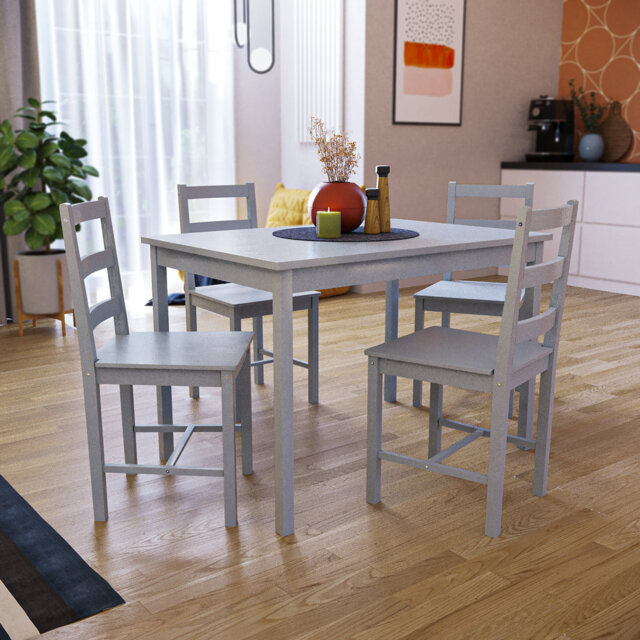 Orrstown 4 - Person Pine Solid Wood Dining Set