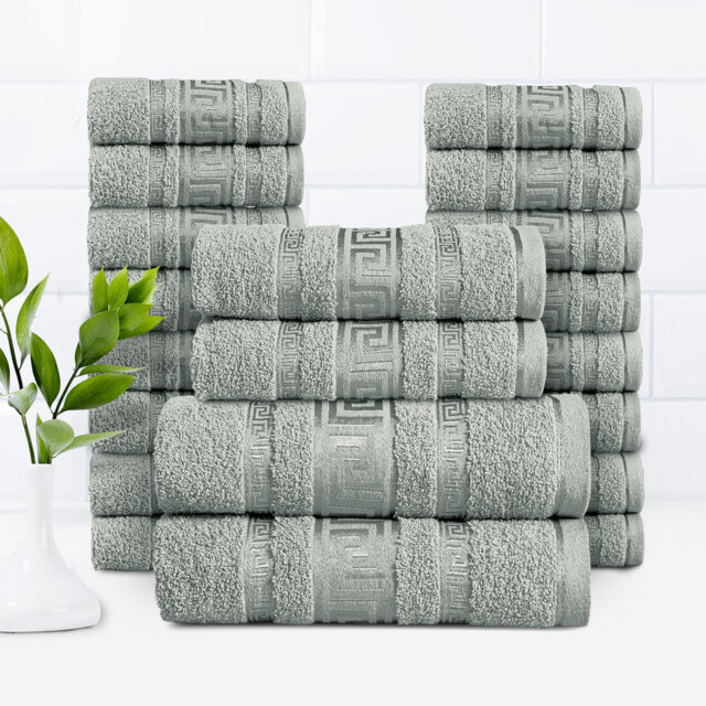 20-Piece Luxury Cotton Towel Set - Soft, Cosy Family Bale Set with 2 Bath, 2 Hand, 16 Face Towels for Ultimate Comfort