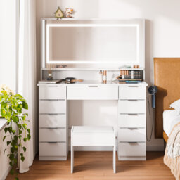 Vanity Dressing Table With Led Lighted Mirror