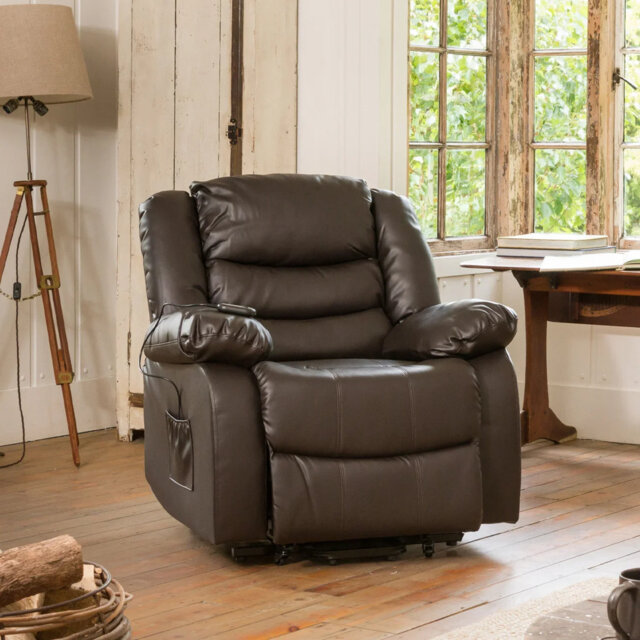 Armeta 96cm Wide Electric Lift-Assist Massage Heat Mobility Recliner Chair