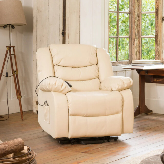 Armeta 96cm Wide Electric Lift-Assist Massage Heat Mobility Recliner Chair