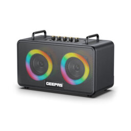 GEEPAS Karaoke Machine - Portable Bluetooth Speaker with UHF Wireless Microphone - Strong Bass RGB Lights BT5.3 USB/TF/AUX/FM/TWS - 6H Playtime IPX4 W