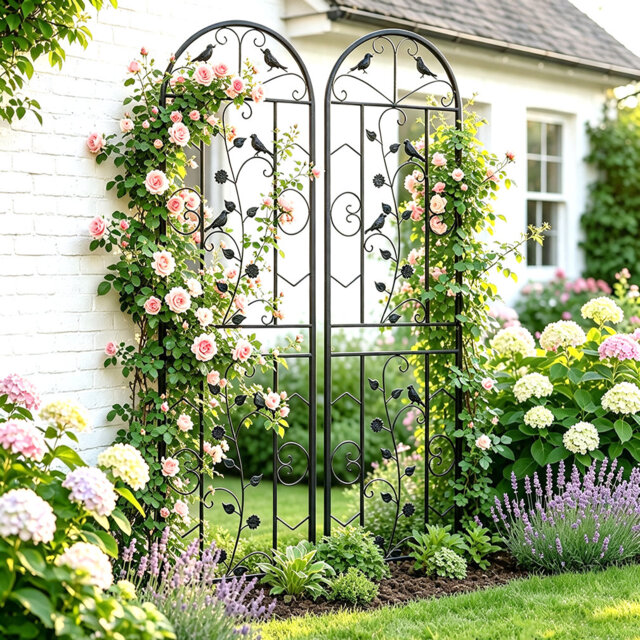 Cadmoin 210cm H x 50cm W Metal Lattice Panel Trellis
