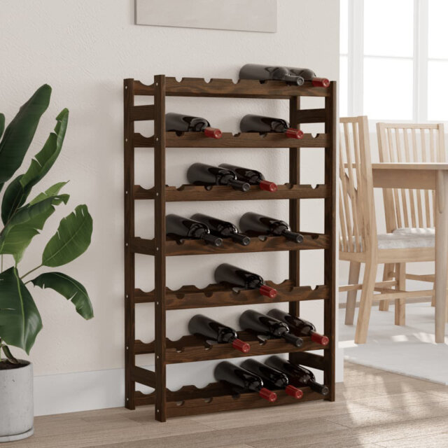 42 Bottle Solid Wood Floor Wine Bottle Rack in