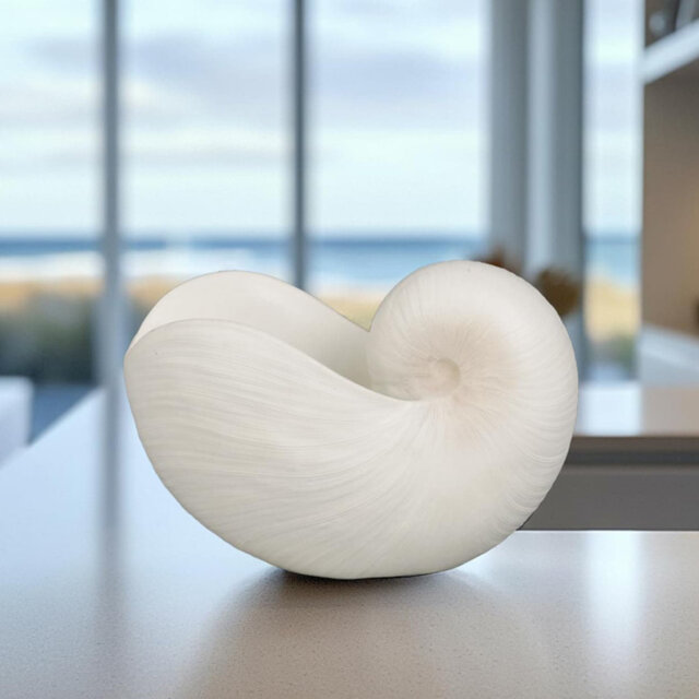 "12.25 x 6.25 x 8.25"" Resin Conch Shell Decorative Dish, Coastal Beach Key & Jewelry Bowl"