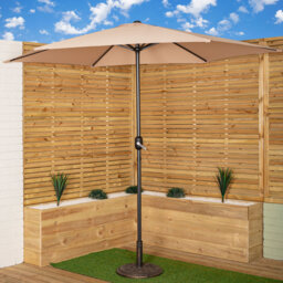 Samuel Alexander 2.7m Havana Garden Patio Parasol with Crank Handle and Cover