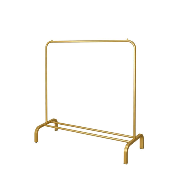 110 cm Metal Clothing Rack, Clothes Rail with Bottom Storage Gold for Clothing Organizers
