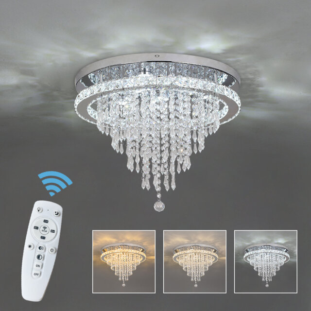 1 - Light Crystal LED Chandelier with Crystal Accents