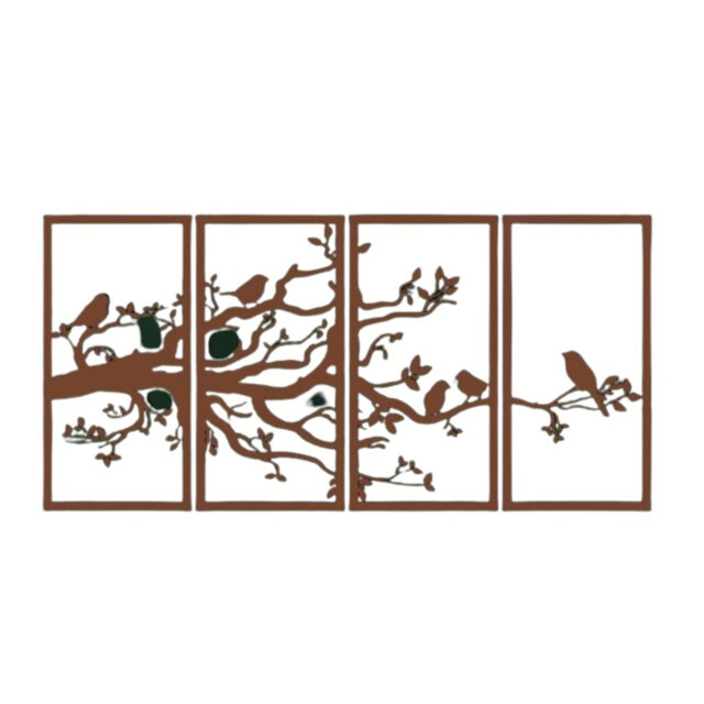 4 Wall Decor Set Metal