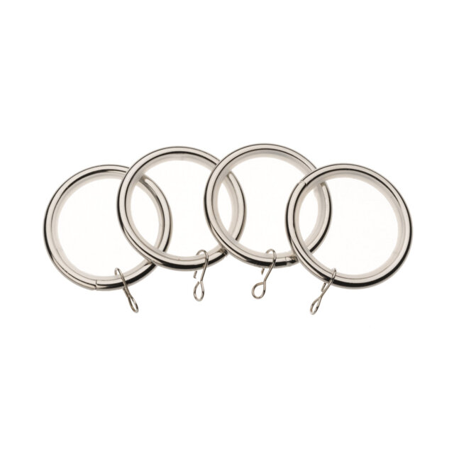 Metal Curtain Rings (4 Pack) for 19mm Curtain Poles