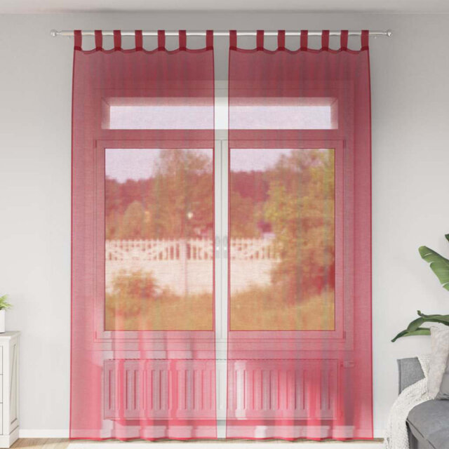 Voile Curtains With Tab Top 2 Pcs