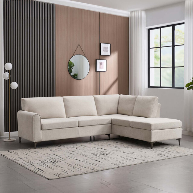 Roma 3 Seater Fabric Corner Sofa