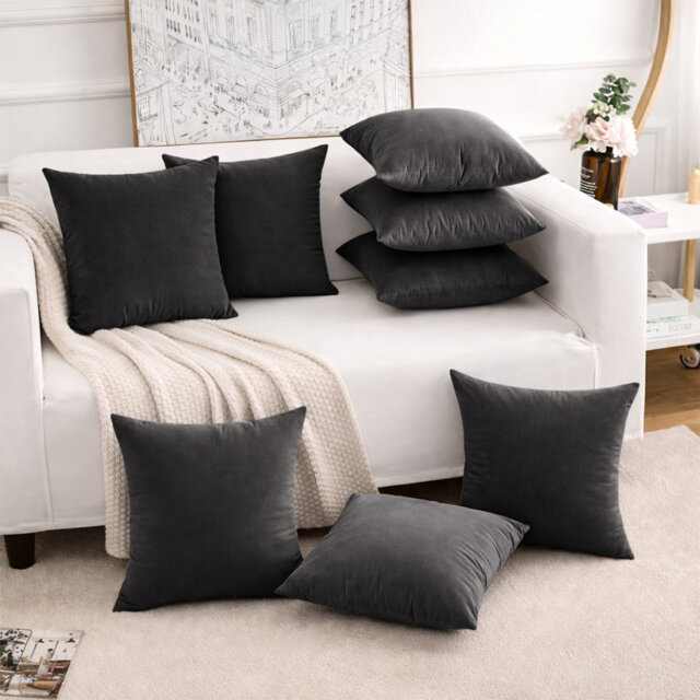 Luxury Velvet Soft Decorative Throw Cushion Cover Set of 8 Cases