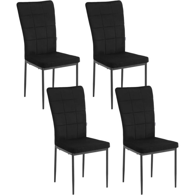Dining Chairs Set Of 4, Ergonomic Kitchen Chairs With High Back, Upholstered Chairs With Metal Legs, Velvet Chairs For Living Room, Bedroom, Cushioned