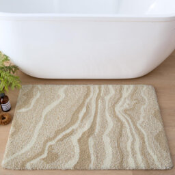 Microfibre Bath Mat 44 X 76 Cm, Non-Slip Absorbent Bathroom Mats, Extra Soft Thick Absorbent Bathmat, Washable Rugs For Shower Floor, Beige