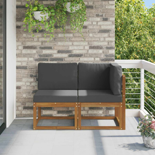 Outdoor Sectional Sofa Units Solid Acacia Wood Furniture Garden Modern