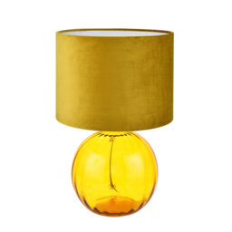 Mitzi Contemporary Ribbed Glass Table Lamp with Velvet Fabric Shade
