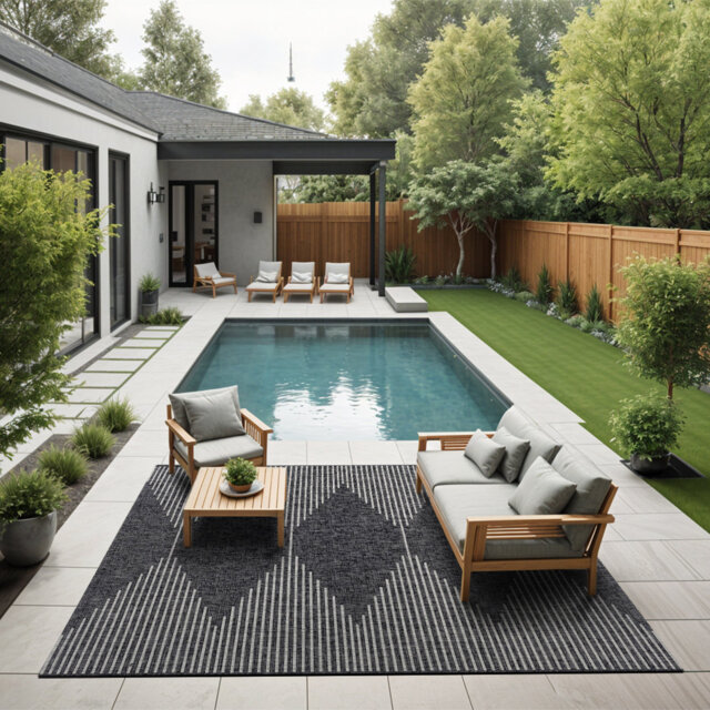 Marion Indoor & Outdoor Modern Boho Charcoal Rug