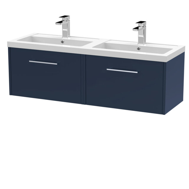 Juno 1205mm Double Bathroom Vanity with Drop In Poly Marble Basin