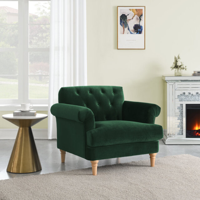 Halltown 98Cm Wide Velvet Armchair