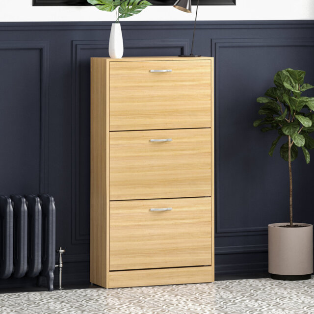 Drawer Flip Down Shoe Storage Free Standing Cabinet For Hallway