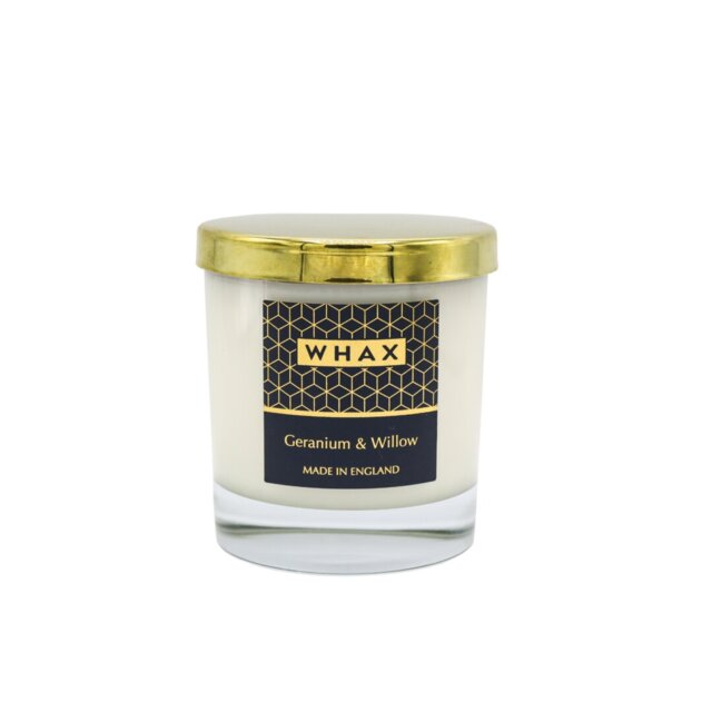 Geranium And Willow Scented Jar Candle with Glass Holder