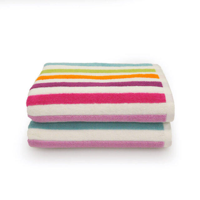 Colourful Striped Bath Towels - Pack Of 2